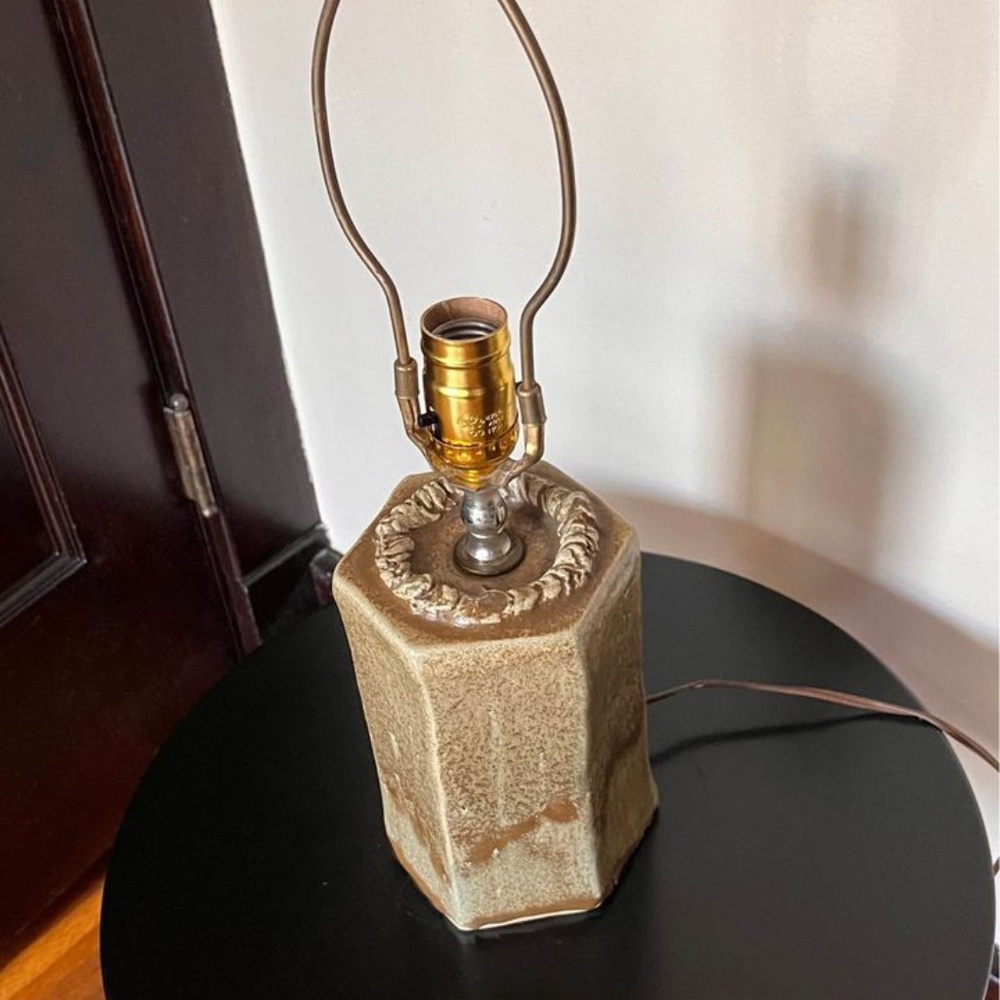 Mid Century Vintage Drip Glaze Lamp Base - Picture 3 of 10